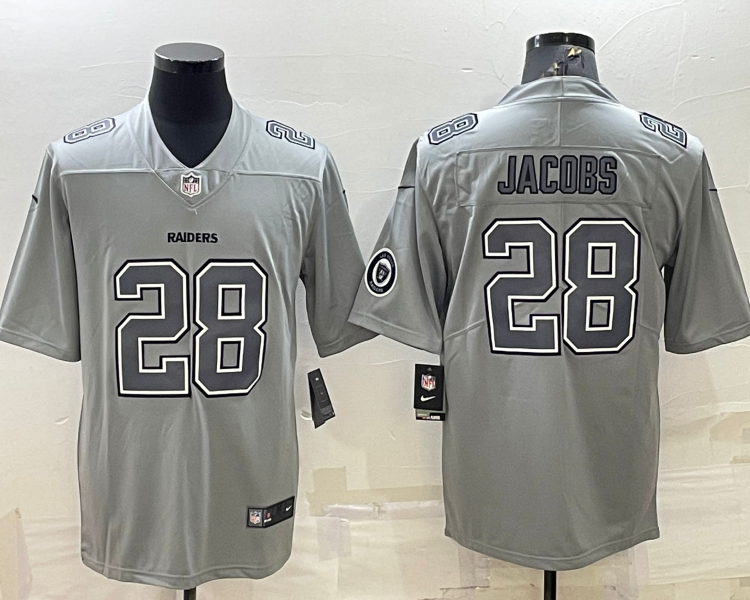 Men's Las Vegas Raiders Josh Jacobs #28 Gray Atmosphere Jersey