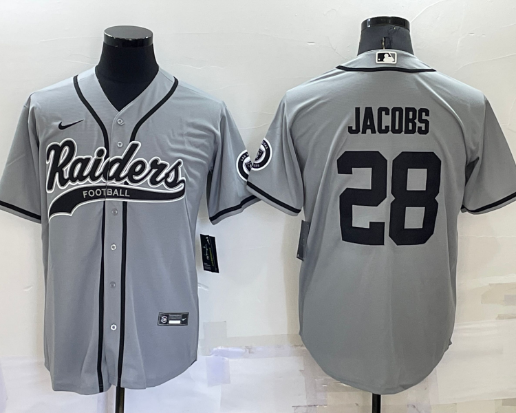 Men's Las Vegas Raiders Josh Jacobs #28 Gray Jersey Joint Edition