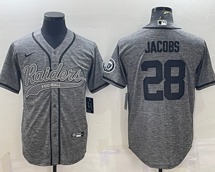Men's Las Vegas Raiders Josh Jacobs #28 Gray Jersey Joint Edition