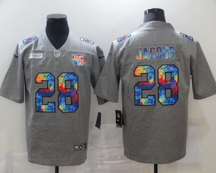 Men's Las Vegas Raiders Josh Jacobs #28 Gray Jersey