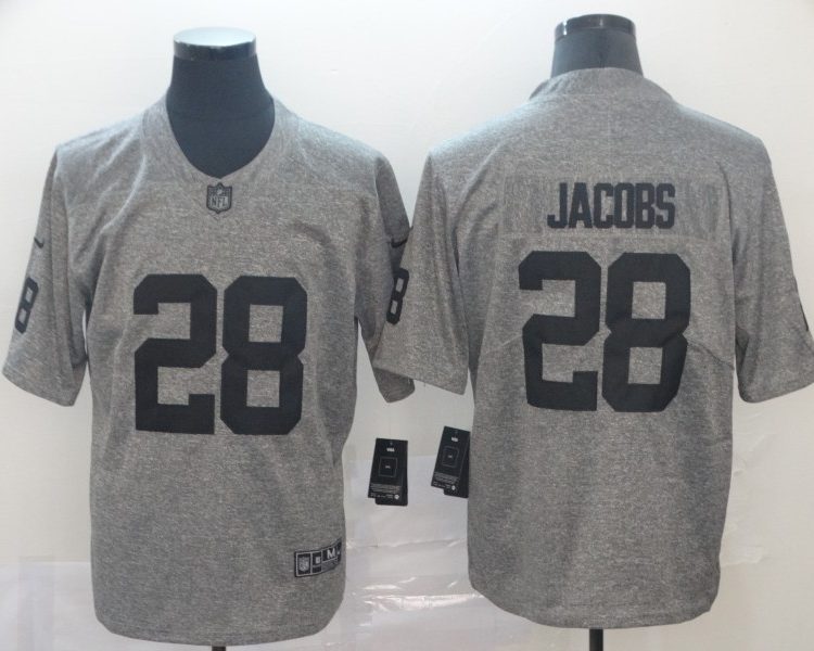 Men's Las Vegas Raiders Josh Jacobs #28 Gray Jersey