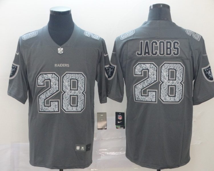 Men's Las Vegas Raiders Josh Jacobs #28 Gray Jersey
