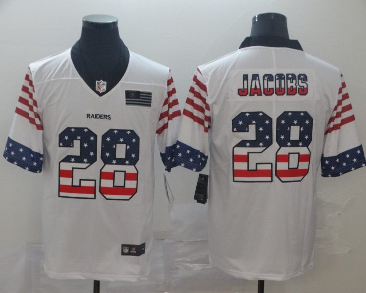 Men's Las Vegas Raiders Josh Jacobs #28 White Alternate Jersey