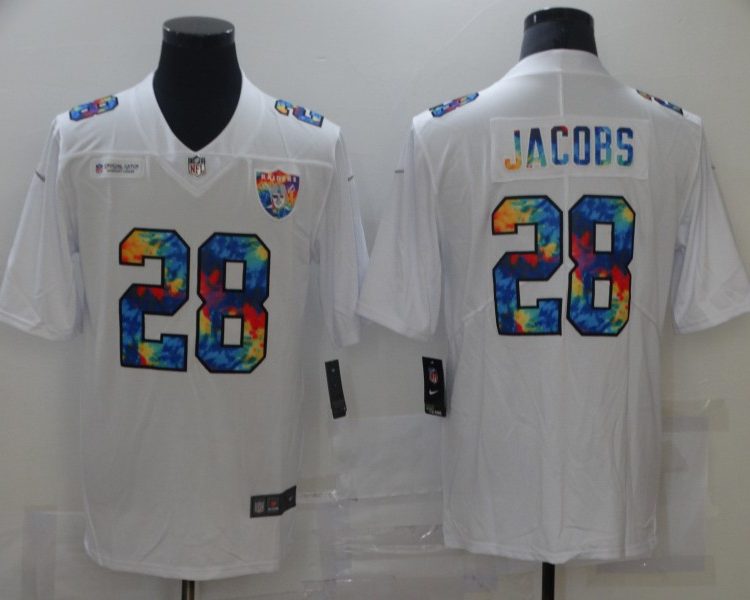 Men's Las Vegas Raiders Josh Jacobs #28 White Jersey