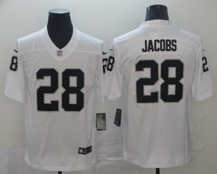 Men's Las Vegas Raiders Josh Jacobs #28 White Jersey