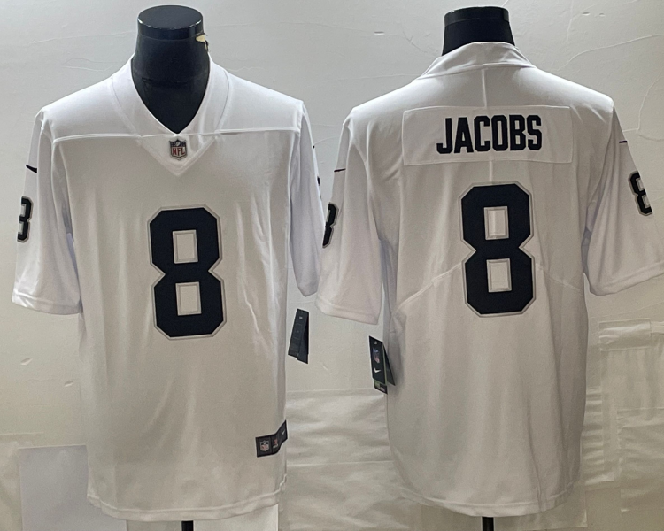 Men's Las Vegas Raiders Josh Jacobs #8 White Jersey