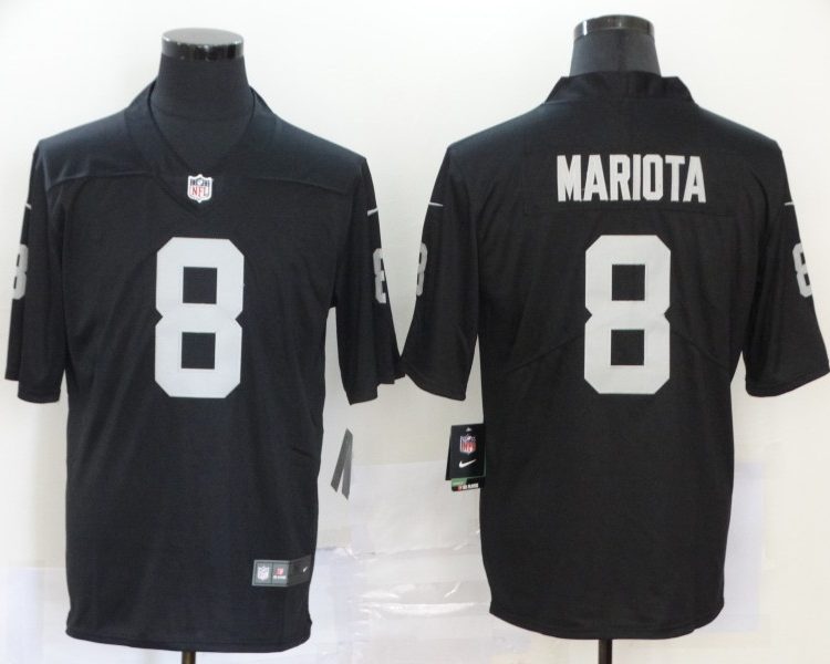 Men's Las Vegas Raiders Marcus Mariota #8 Black Jersey