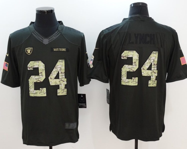 Men's Las Vegas Raiders Marshawn Lynch #24 Black Authentic Jersey