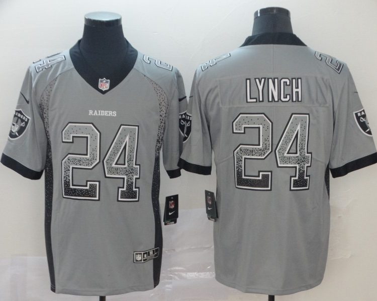 Men's Las Vegas Raiders Marshawn Lynch #24 Gray Jersey