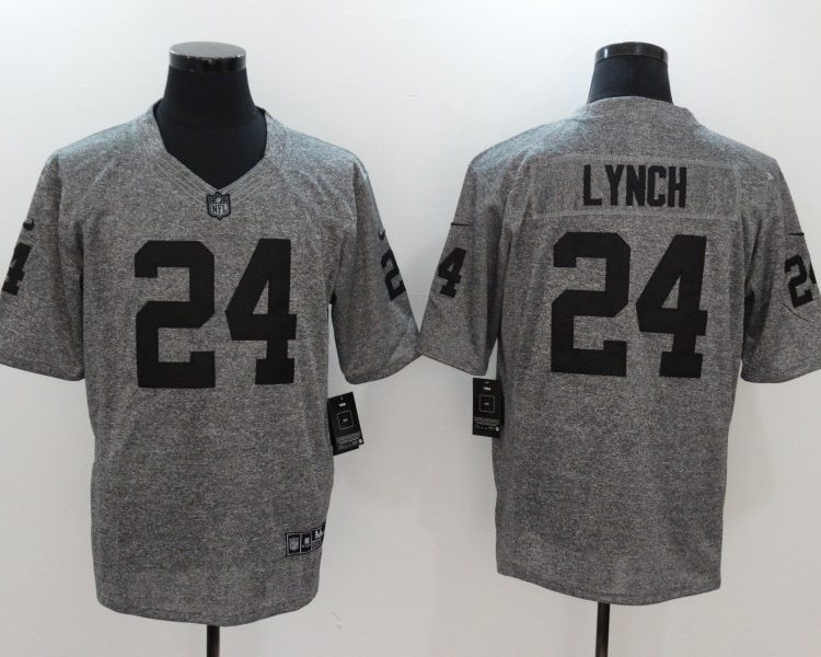 Men's Las Vegas Raiders Marshawn Lynch #24 Gray Jersey