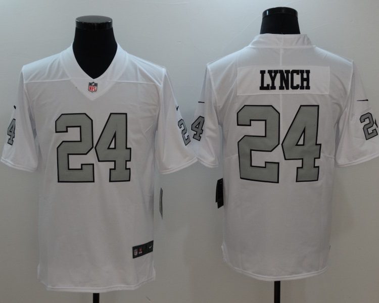 Men's Las Vegas Raiders Marshawn Lynch #24 White Jersey