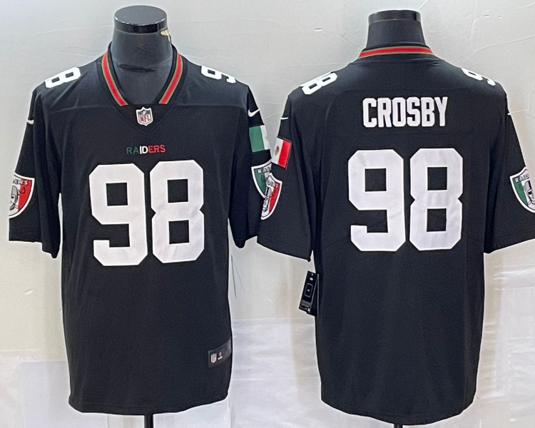 Men's Las Vegas Raiders Maxx Crosby #98 Black Vapor F.U.S.E. Limited Jersey