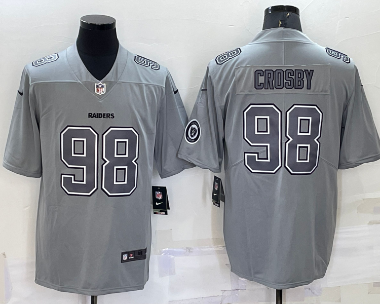 Men's Las Vegas Raiders Maxx Crosby #98 Gray Atmosphere Jersey