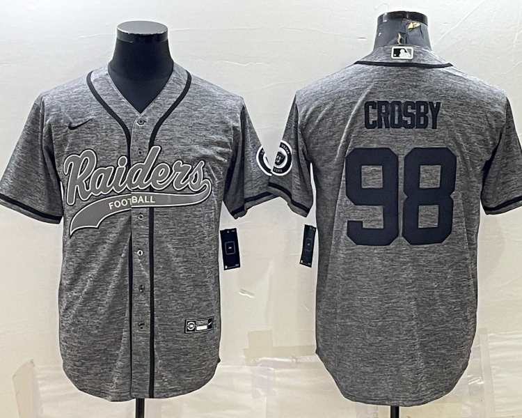 Men's Las Vegas Raiders Maxx Crosby #98 Gray Jersey Joint Edition