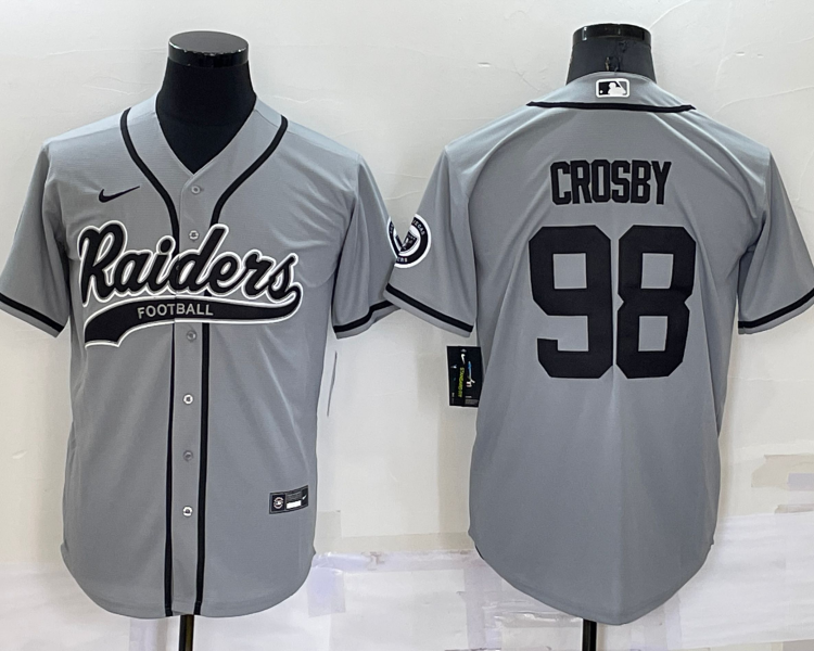 Men's Las Vegas Raiders Maxx Crosby #98 Gray Jersey Joint Edition