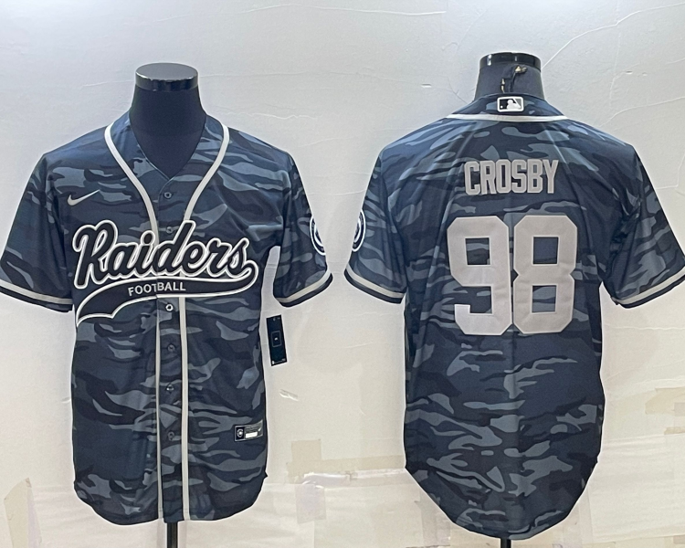 Men's Las Vegas Raiders Maxx Crosby #98 Grey Camouflage Jersey Joint Edition