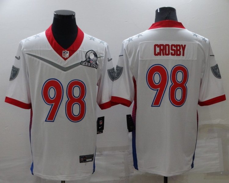 Men's Las Vegas Raiders Maxx Crosby #98 White All Star Jersey
