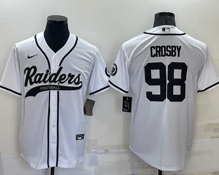 Men's Las Vegas Raiders Maxx Crosby #98 White Jersey Joint Edition