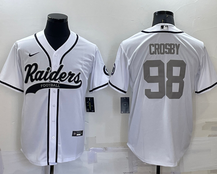 Men's Las Vegas Raiders Maxx Crosby #98 White Jersey Joint Edition