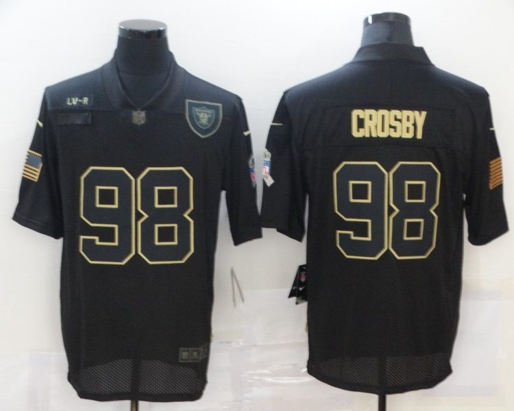 Men's Las Vegas Raiders Maxx Crosby Black 2020 Salute To Service Limited Jersey