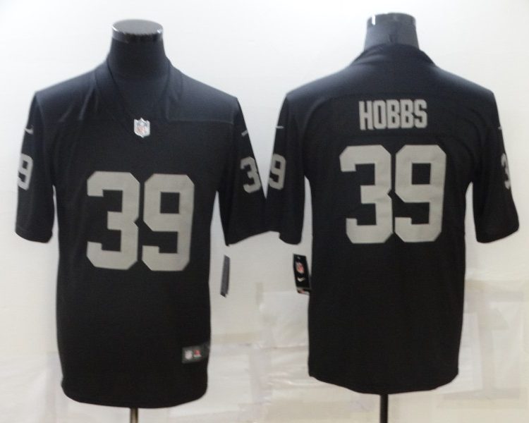 Men's Las Vegas Raiders Nate Hobbs #39 Black Jersey