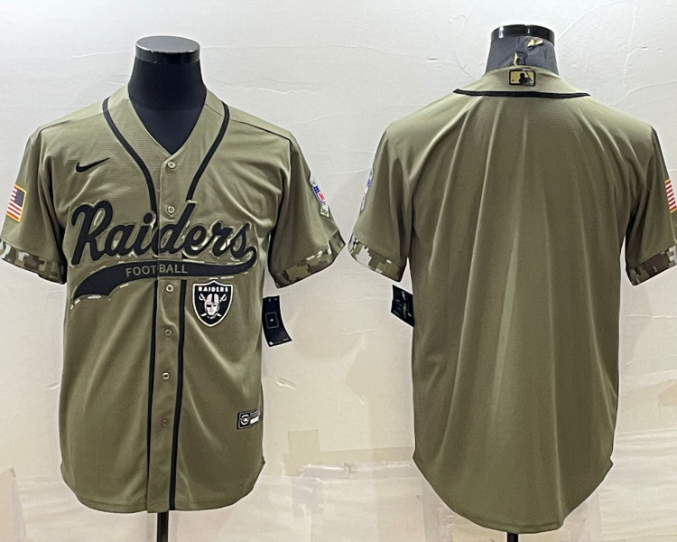 Men's Las Vegas Raiders Olive 2022 Salute To Service Limited Blank Jersey