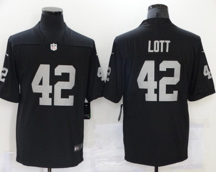 Men's Las Vegas Raiders Ronnie Lott #42 Black Jersey