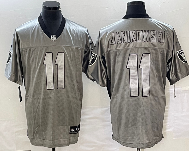 Men's Las Vegas Raiders Sebastian Janikowski #11 Gray Jersey