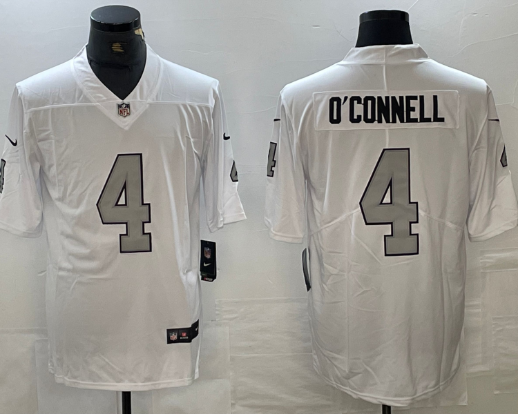 Men's Las Vegas Raiders Aidan O'Connell #4 White Jersey