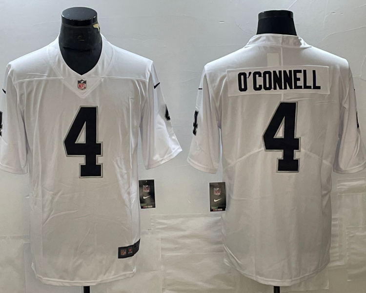 Men's Las Vegas Raiders Aidan O'Connell #4 White Jersey