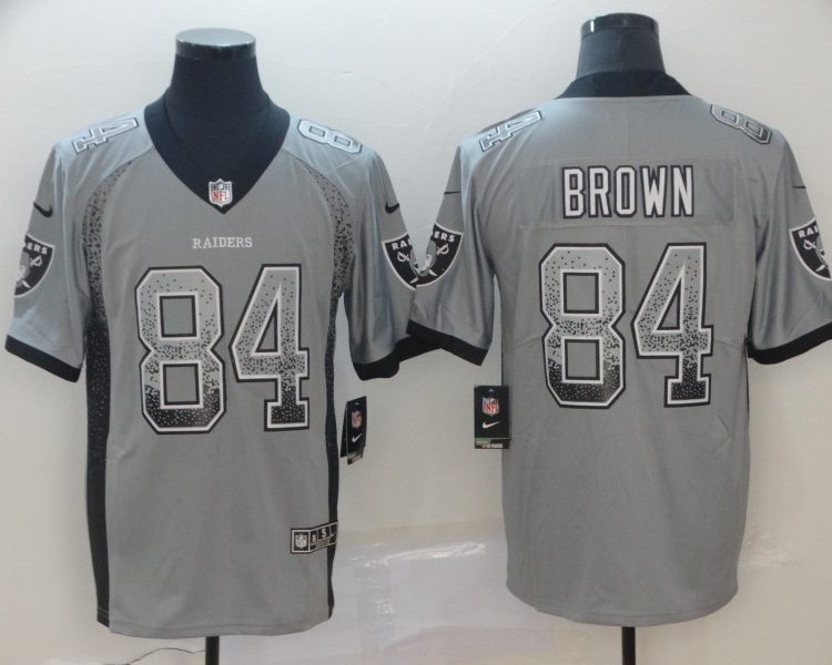 Men's Las Vegas Raiders Antonio Brown #84 Gray Jersey