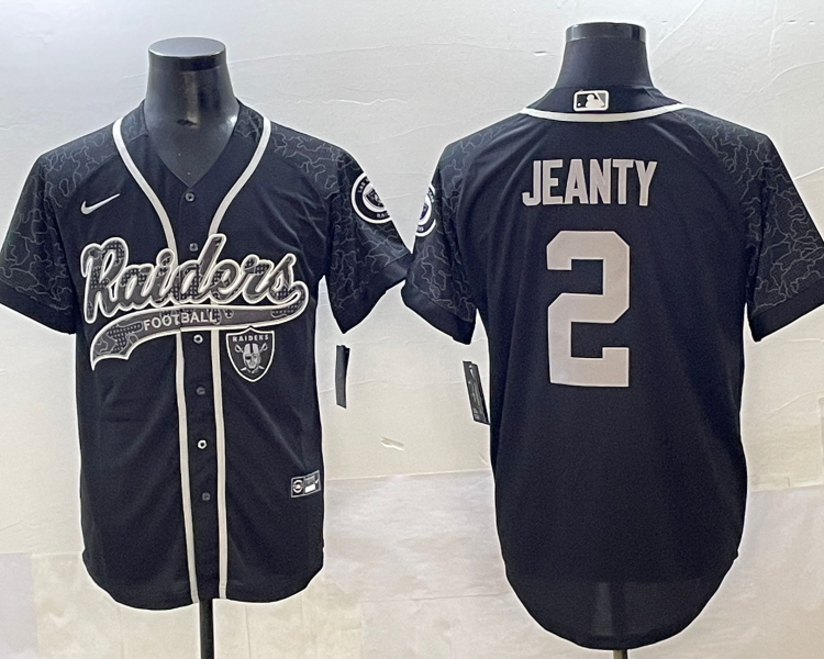 Men's Las Vegas Raiders Ashton Jeanty #2 Black RFLCTV Limited Jersey