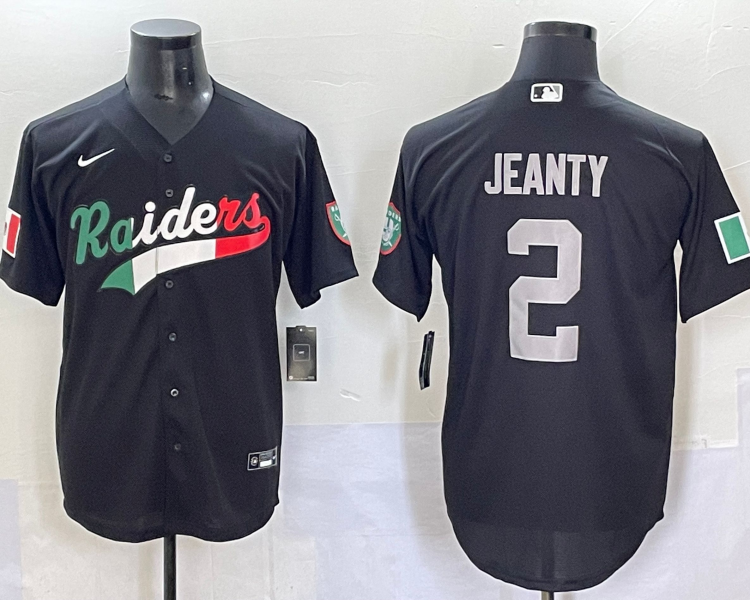 Men's Las Vegas Raiders Ashton Jeanty #2 Black Team Jersey
