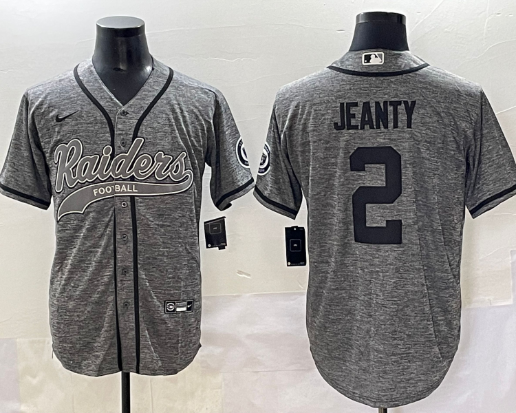 Men's Las Vegas Raiders Ashton Jeanty #2 Gray Jersey