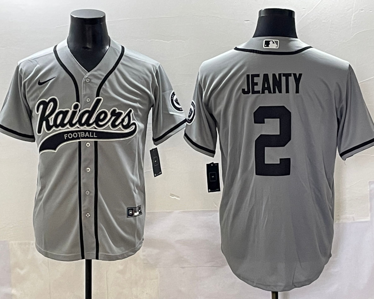 Men's Las Vegas Raiders Ashton Jeanty #2 Gray Jersey