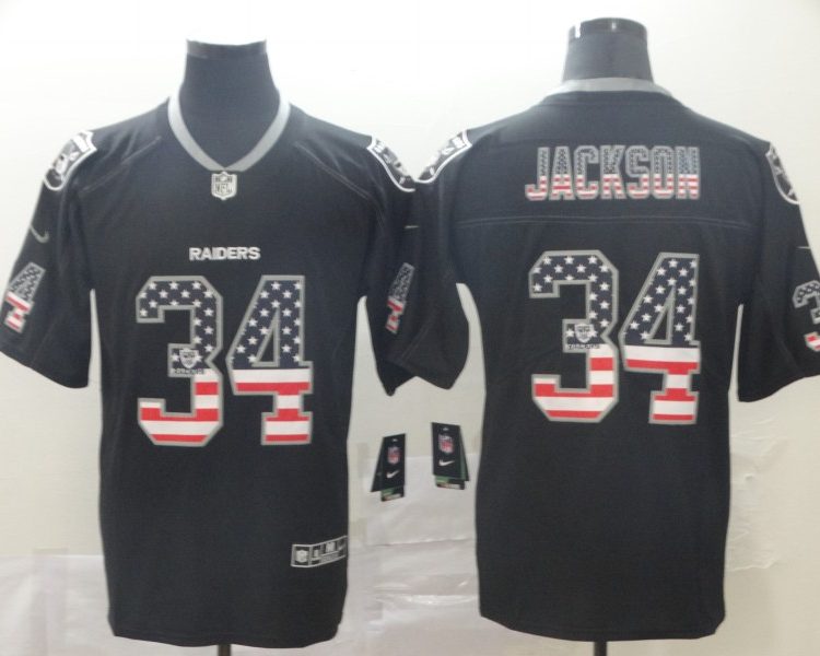 Men's Las Vegas Raiders Bo Jackson #34 Black Alternate Jersey