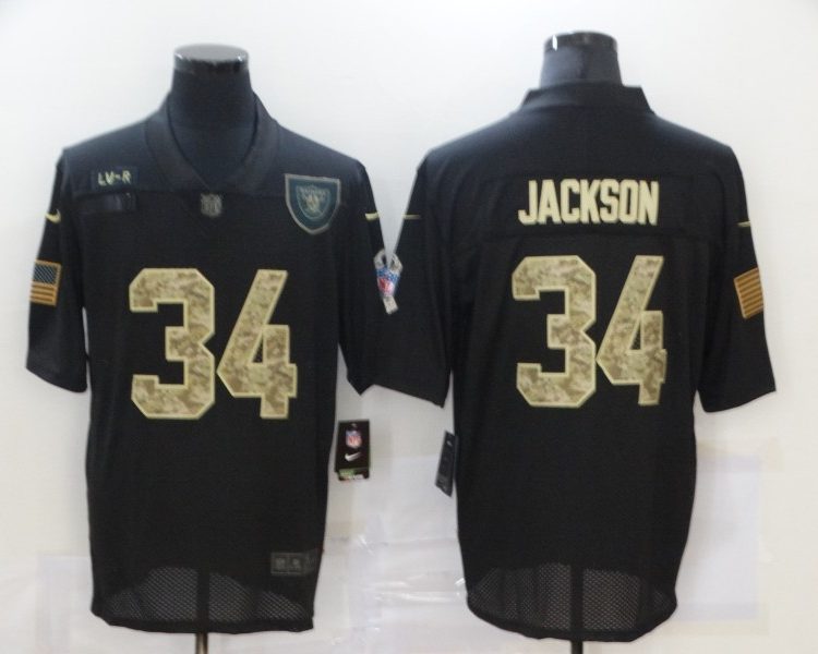 Men's Las Vegas Raiders Bo Jackson #34 Black Limited Jersey