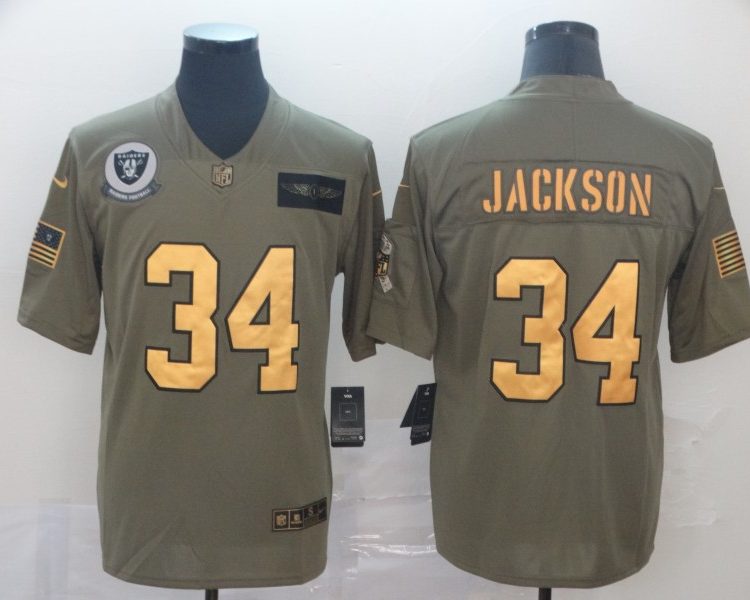 Men's Las Vegas Raiders Bo Jackson #34 Brown Jersey