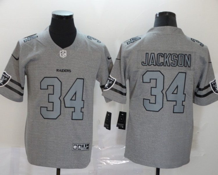 Men's Las Vegas Raiders Bo Jackson #34 Gray Jersey