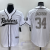 Men's Las Vegas Raiders Bo Jackson #34 White Jersey Joint Edition