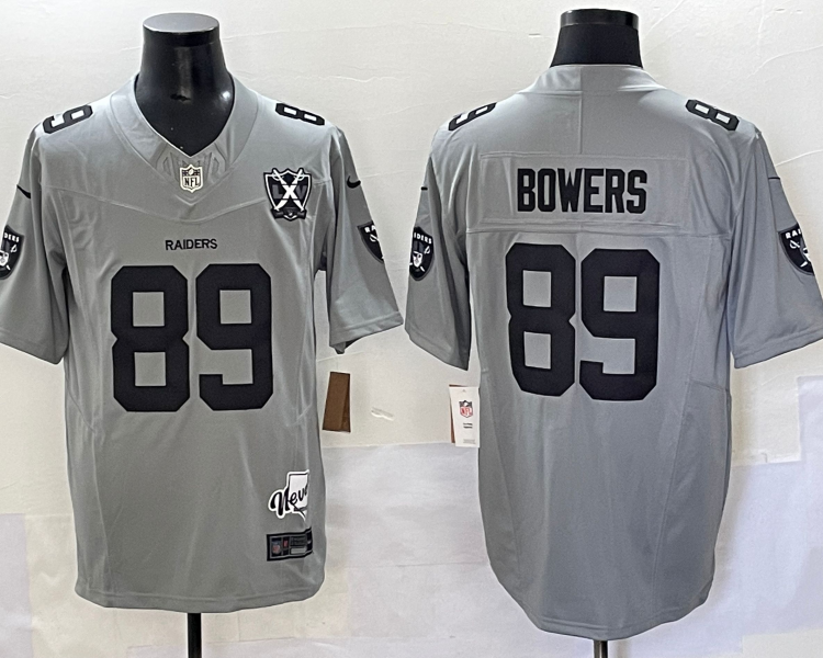 Men's Las Vegas Raiders Brock Bowers #89 Gray Jersey