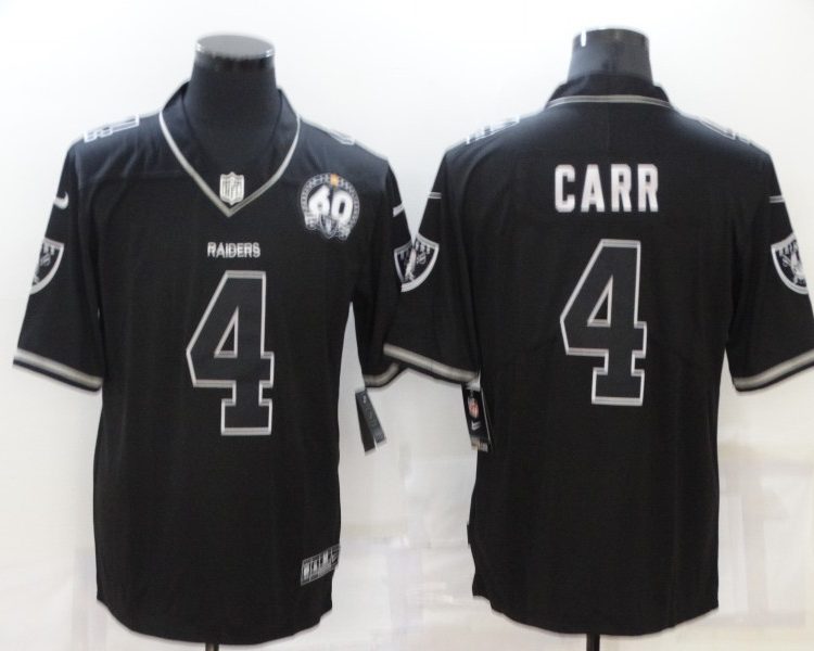 Men's Las Vegas Raiders Derek Carr #4 Black Alternate Jersey
