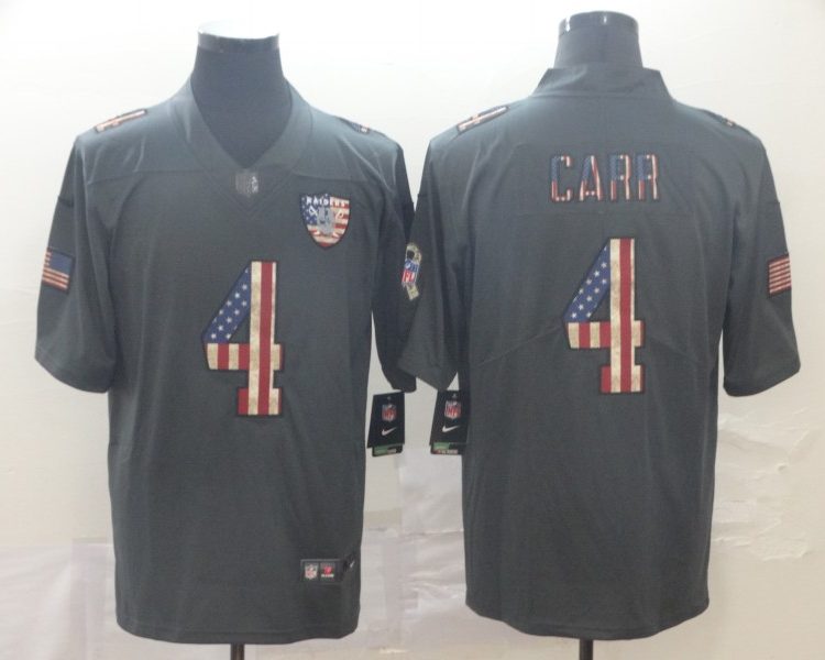 Men's Las Vegas Raiders Derek Carr #4 Black Team Jersey