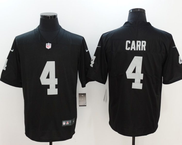 Men's Las Vegas Raiders Derek Carr #4 Black Vapor Jersey Black