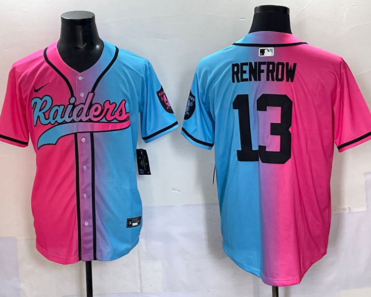 Men's Las Vegas Raiders Hunter Renfrow #13 Pink/Blue Jersey