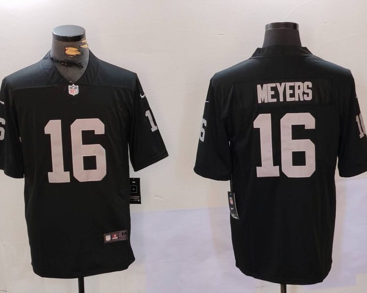 Men's Las Vegas Raiders Jakobi Meyers #16 Black Jersey