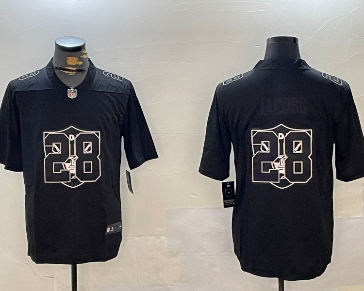 Men's Las Vegas Raiders Josh Jacobs #28 Black Alternate Jersey