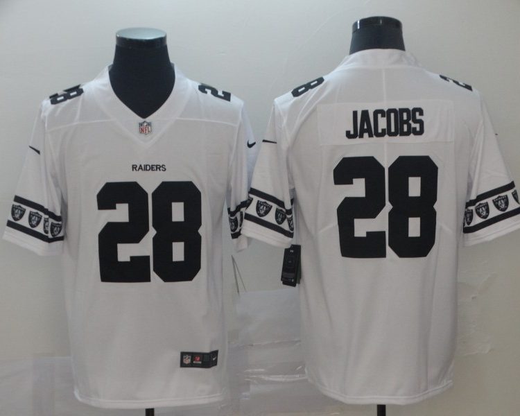 Men's Las Vegas Raiders Josh Jacobs #28 White Authentic Jersey
