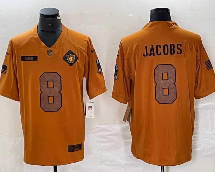 Men's Las Vegas Raiders Josh Jacobs #8 Brown 2023 Salute To Service Limited Jersey