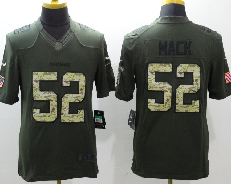 Men's Las Vegas Raiders Khalil Mack #52 Army Green Jersey